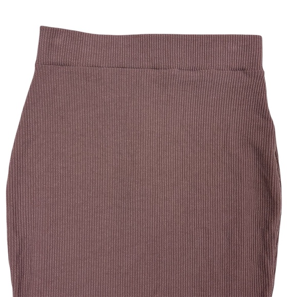 Nasty Gal Women’s Brown Ribbed Side Split Midi Skirt - Picture 7 of 12